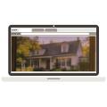 Haus mit Garten auf Laptop-Bildschirm, Beispiel für Kundenprojekte im Handwerk & Bau.