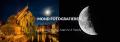 Mond fotografieren: Einstellungen für Kamera & Handy Mond fotografieren – Einstellungen für Kamera und Handy: nächtliche Stadtansicht und Nahaufnahme des Mondes mit sichtbaren Kratern.