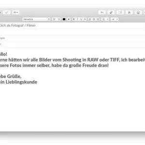 eMail Vorlagen Hochzeitsfotograf E-Mail