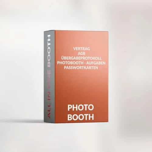 Bundle BOOTH FOTOBOX (Vertrag, AGB, Übergabeprotokoll, Fotobox-Aufgaben, Passwortkarten)