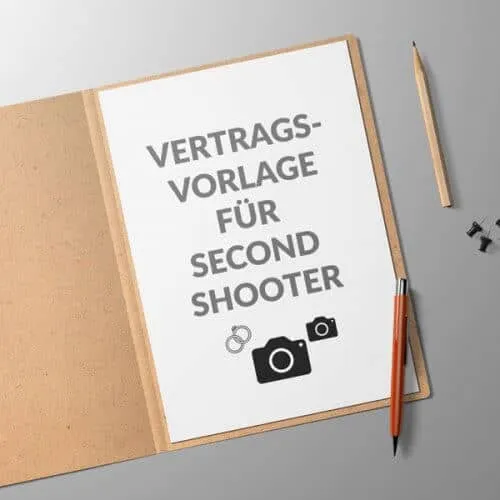 Second Shooter Vertrag für Hochzeitsfotografen Hochzeitsvideografen – Vertragsvorlage Mustervertrag Zweitfotograf
