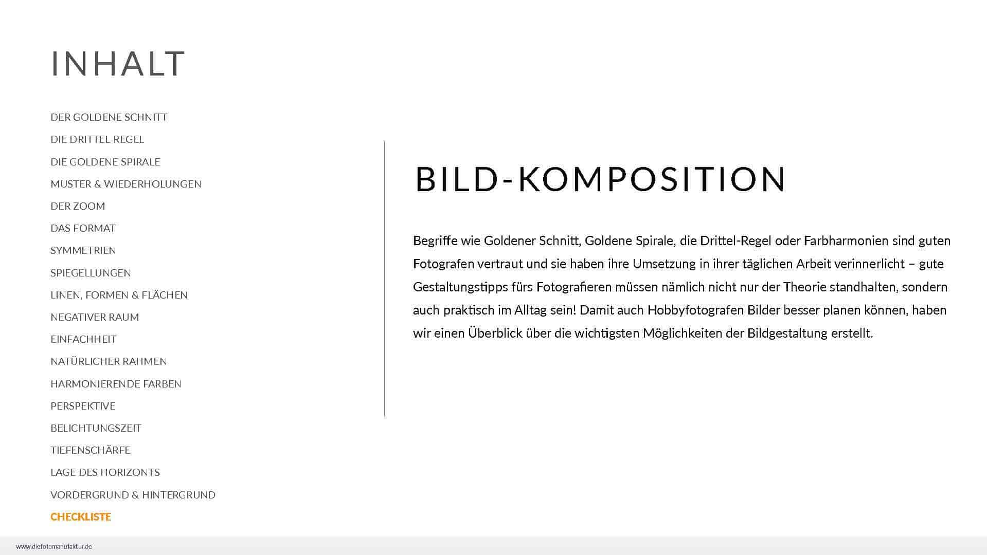 Grundlagen Bildgestaltung Bildkomposition Vorschau