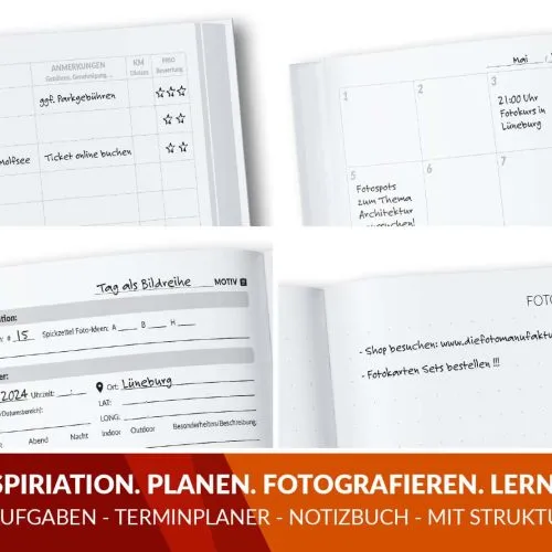 Fotografie Challenge Logbuch – Dein Foto-Planer – Aufgaben, Projekte, Inspiration & Notizbuch