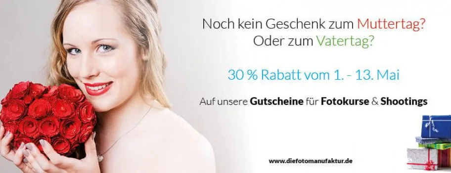 Mutter und Vatertagsaktion – 30% auf alle Gutscheine für Fotokurse & Fotoshootings