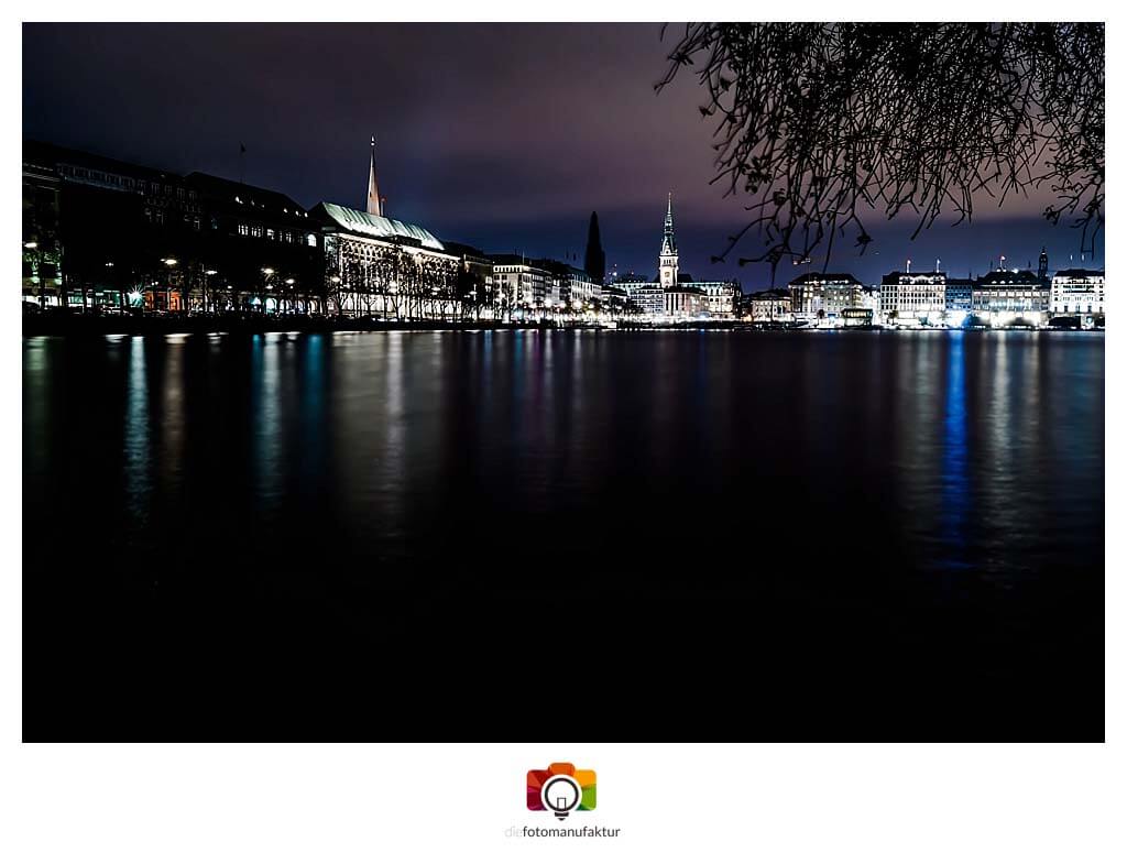 Fotokurse Nachtfotografie Hamburg Rathaus Alster
